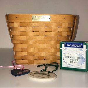 Longaberger Collectible Dresden Basket & tie on